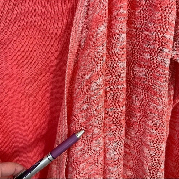 Sag Harbor Pink Layered Top Beaded Neck 3/4 Sleeve Knit Round Neck Pullover - Picture 7 of 8